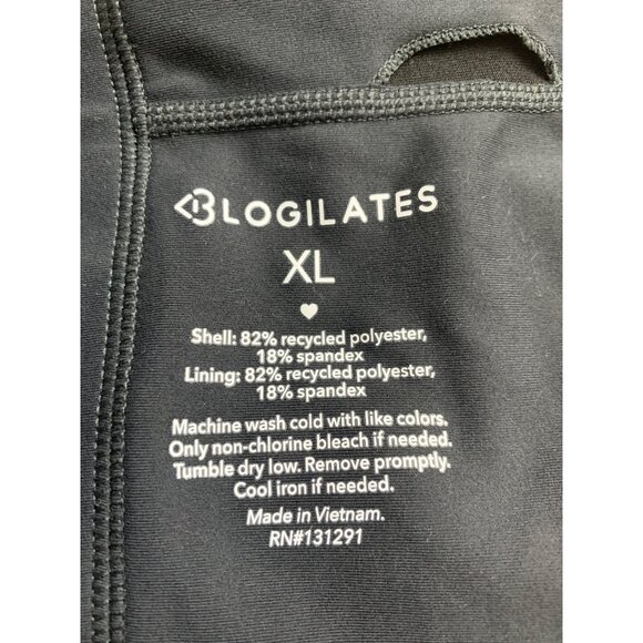 Blogilates Women Active Wear Ruffle Cropped Tank Top In Jet Black Size XL - Picture 7 of 7